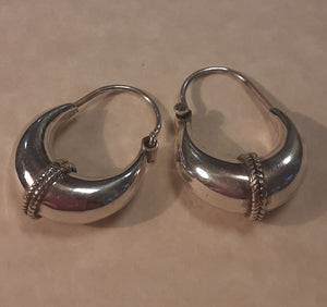 Sterling Silver Earrings ~ India Hoops