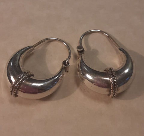 Sterling Silver Earrings ~ India Hoops