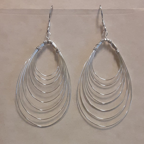 Sterling Silver Earrings ~ Elongated Spirals
