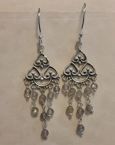 Sterling Silver Earrings ~ Tourmaline Dangles
