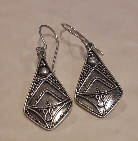 Sterling Silver Earrings ~ Tribal Drops