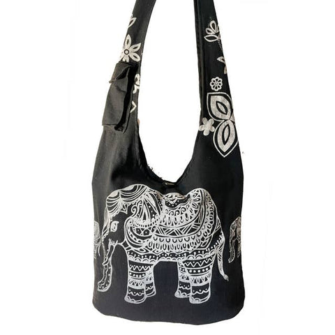 Elephant Sling Bag ~ Black & White