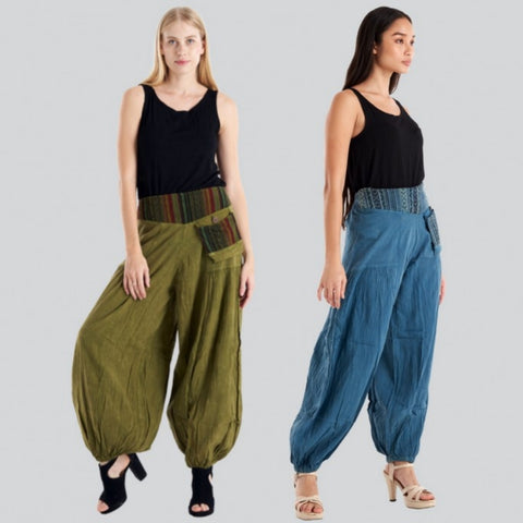 Cotton Harem Pants with Outer Pocket!