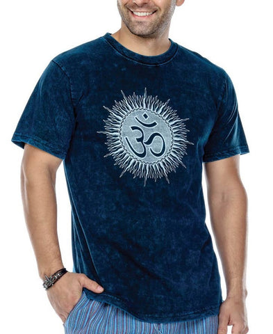 Om Design Cotton T-Shirt ~ Deep Blue