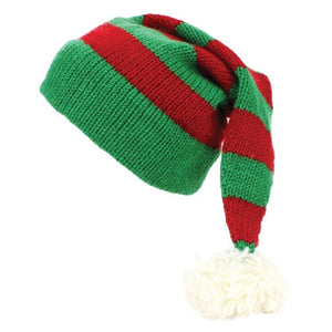 Elf Hat ~ Red & Green Stripes