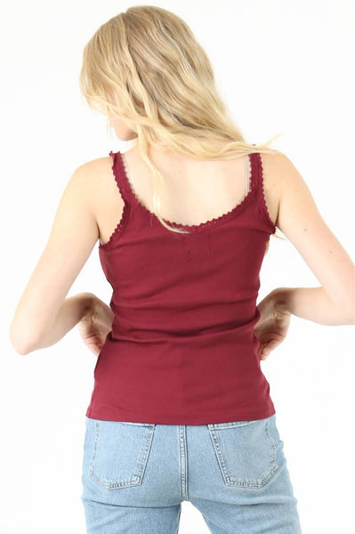 Cotton Tank Top - Burgundy